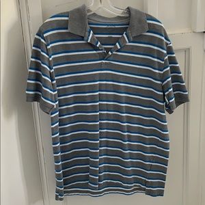 Striped grey polo shirt